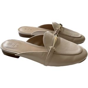 Call It Spring Womens Beige Triresa Mules, Vegan Leather, Size 7
